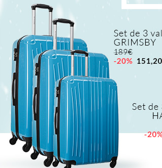 Set de 3 valises GRIMSBY, 151,20€